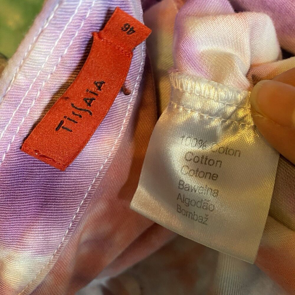 VTG Tissaia Open Jacket Women's XL Purple Tie Dye Ruffle Long Sleeve Boho Artsy - Picture 4 of 9